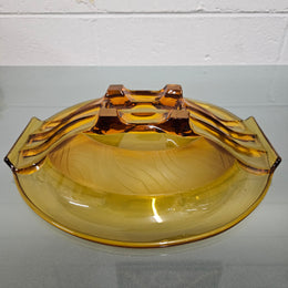Art Deco Amber Glass Float Bowl