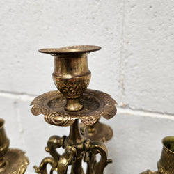 Pair of Vintage Brass & Porcelain Candlesticks | Antique & Vintage | Moonee Ponds Antiques | Australia Wide Delivery