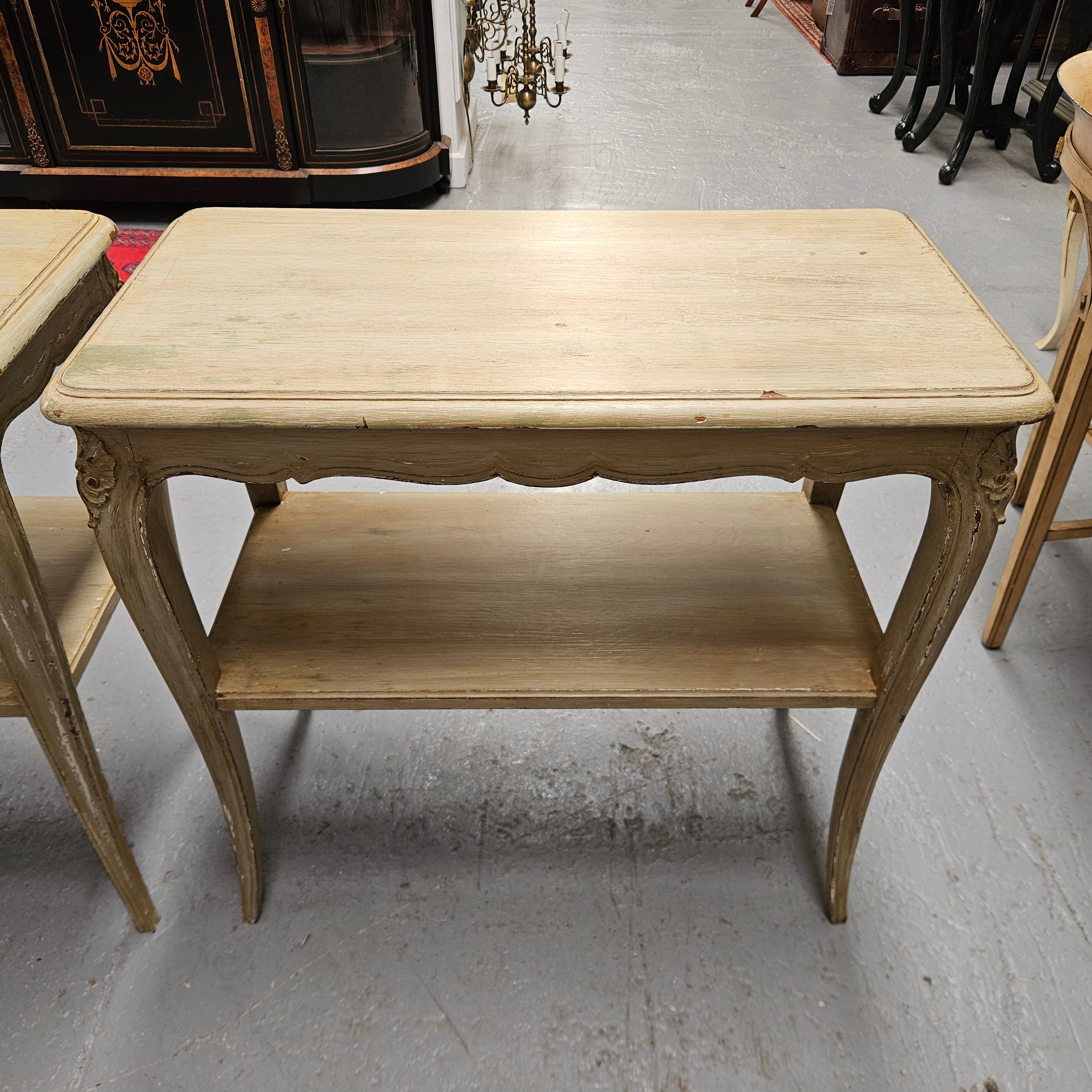 Pair Rustic Oak Shabby Chic Side Tables | Antique & Vintage | Moonee Ponds Antiques | Australia Wide