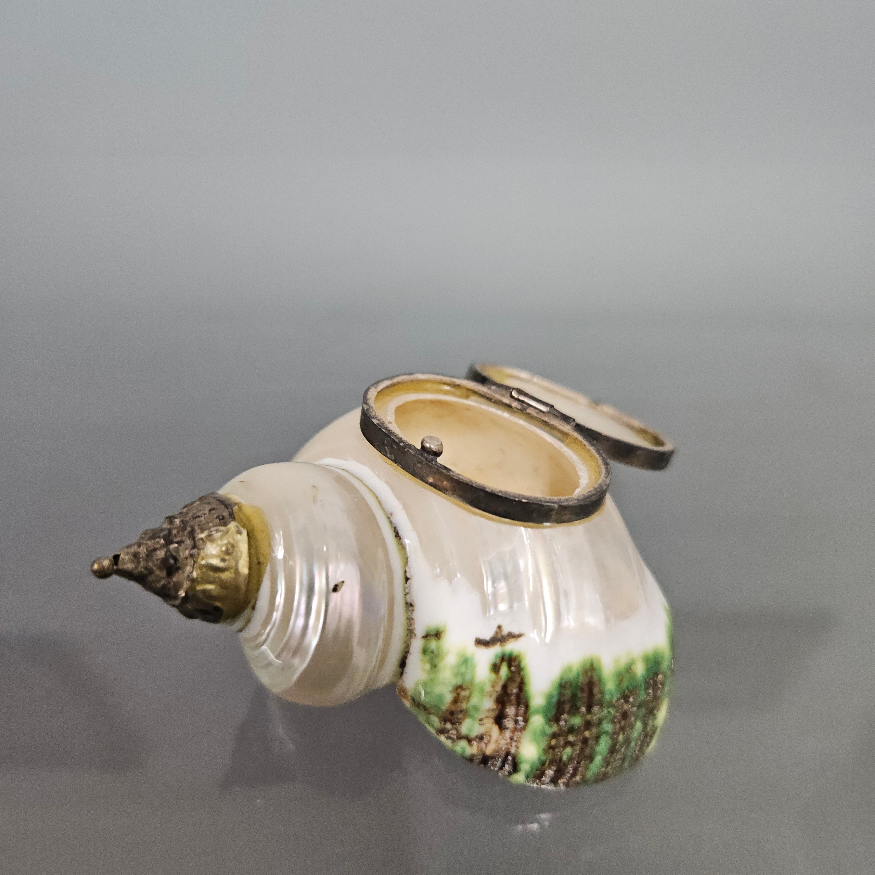 Novelty Silver & Mother Of Pearl Snuff Box | Antique & Vintage | Moonee Ponds Antiques | Australia Wide Delivery