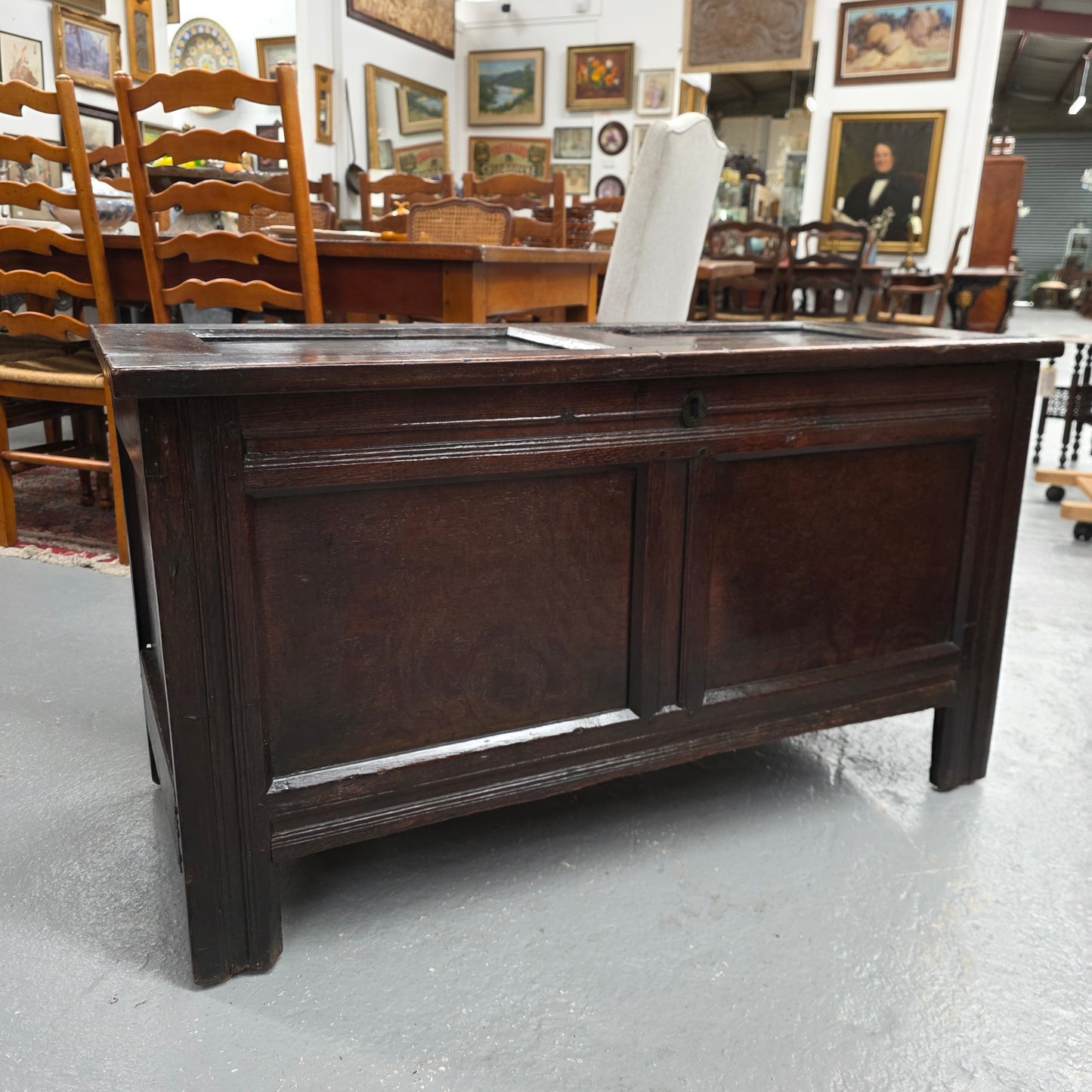 French Oak Blanket Chest Early 19th Century
