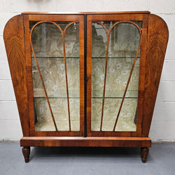 Art Deco Figured Walnut Display Cabinet | Antique & Vintage | Moonee Ponds Antiques | Australia Wide Delivery
