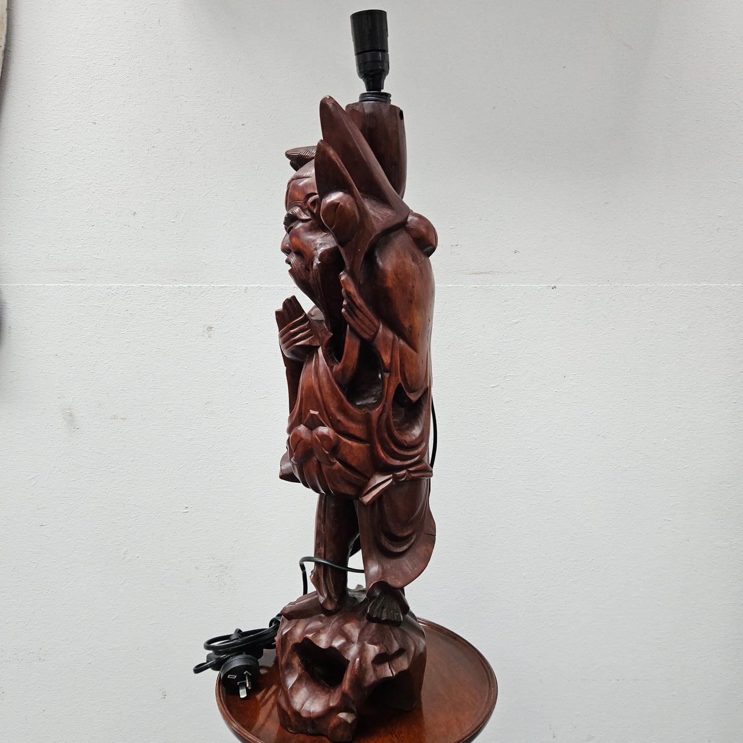 Hand Carved Rosewood Lamp Base