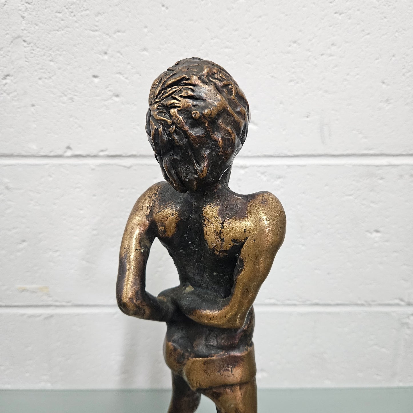 Mid Century Modern Bronze Of Young Boy