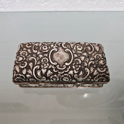 Superb English Sterling Silver Chester 1895 Jewelry / Trinket Box | Antique & Vintage | Moonee Ponds Antiques | Australia Wide Delivery