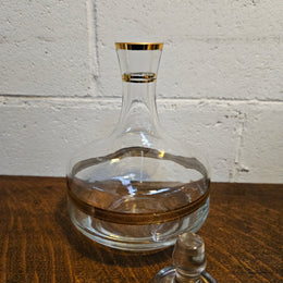 Vintage Glass Gilt Decorated Decanter