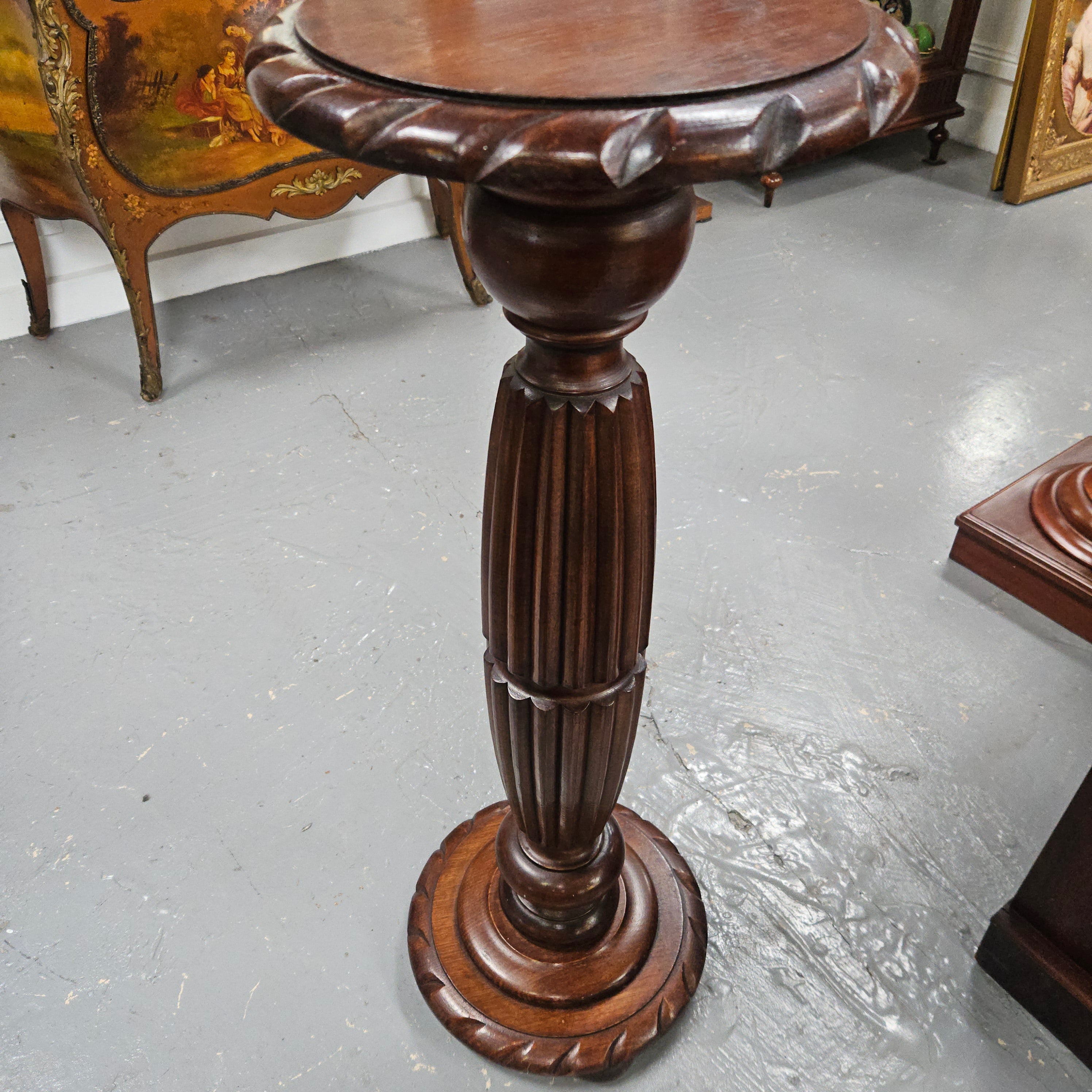 Antique Walnut Wooden Pedestal | Antique & Vintage | Moonee Ponds Antiques | Australia Wide Delivery