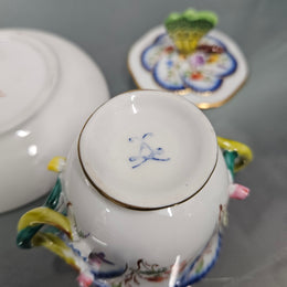 Stunning French Sevres Style Sucrier With Butterfly Lid