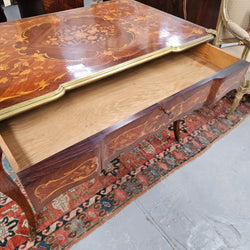 Rosewood Louis 15th Style Marquetry Inlaid Bureau Plat Desk | Antique & Vintage | Moonee Ponds Antiques | Australia Wide Delivery