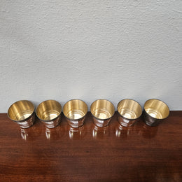 Vintage Leather Cased Shot Cups