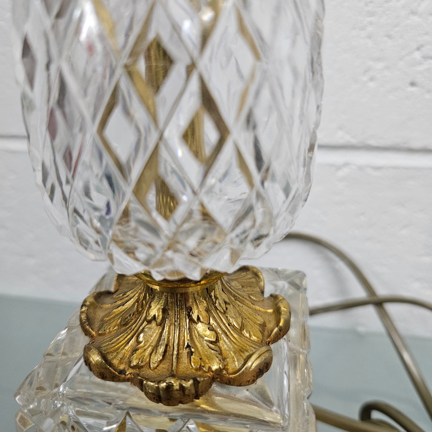 French Ormolu and Crystal Lamp