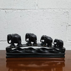Vintage Ebony Walking Elephants Statue | Antique & Vintage | Moonee Ponds Antiques | Australia Wide Delivery