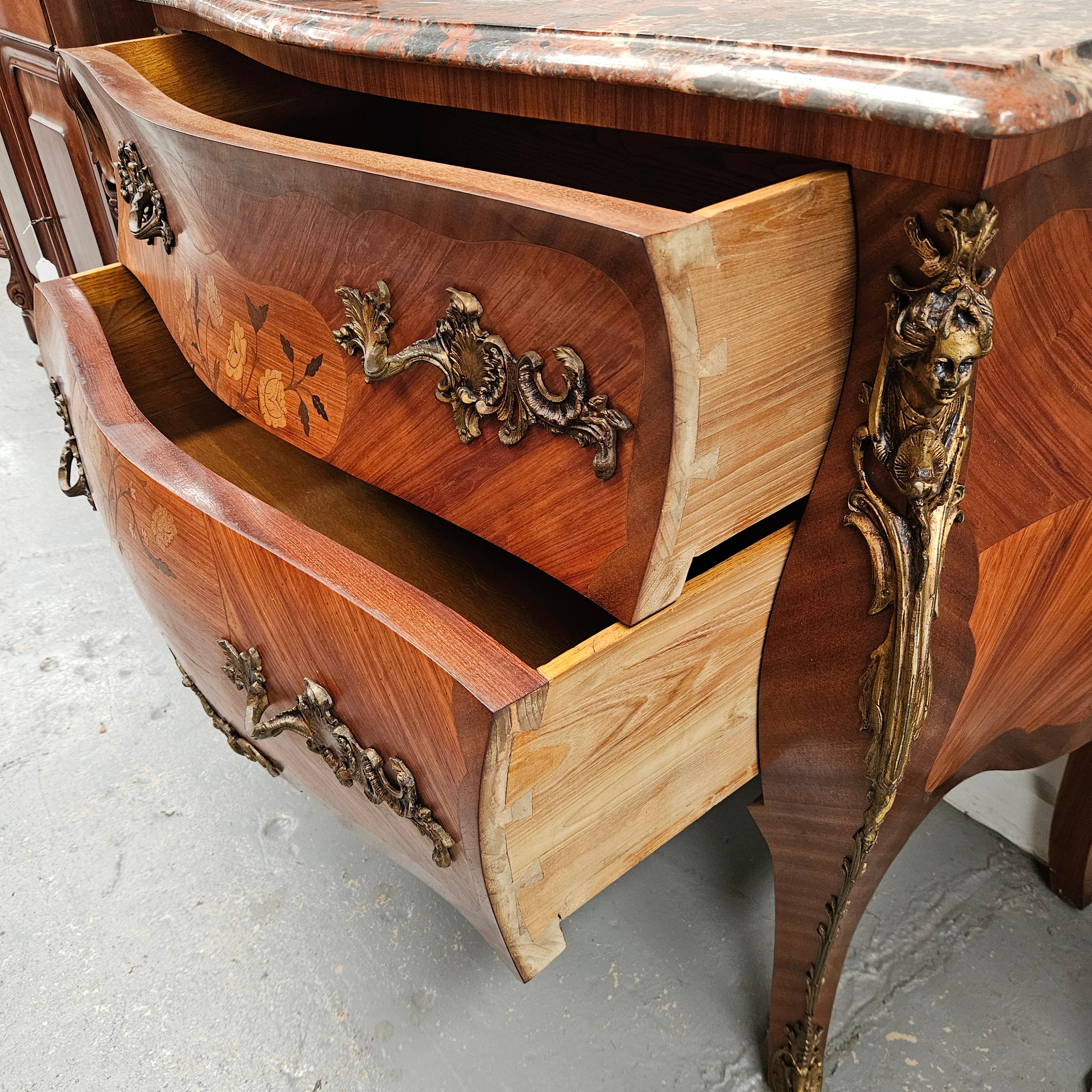 Louis 15th Style Kingwood Commode With Marble Top | Antique & Vintage | Moonee Ponds Antiques | Australia Wide Delivery