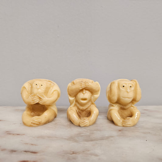 Vintage Set of Three Wise Monkeys