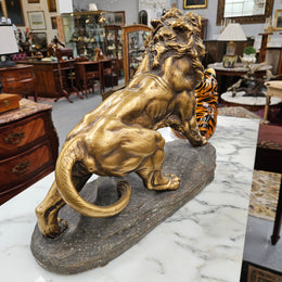 Antique Gilded Terracotta Signed Sculpture