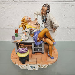 Risque Capodimonte Doctor & Patient Porcelain Statue