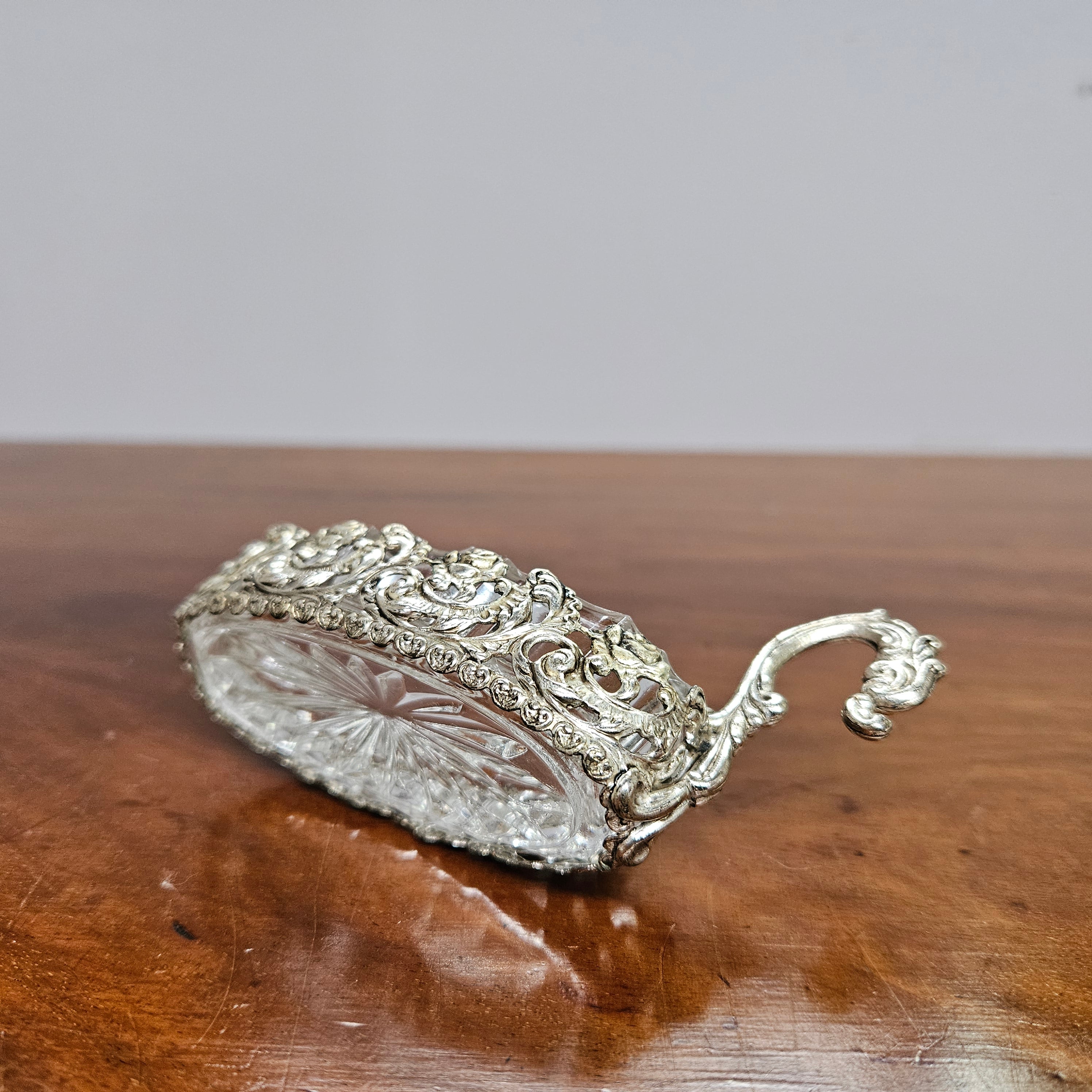 Vintage Silver Plated & Cut Glass Serving Boat | Antique & Vintage | Moonee Ponds Antiques | Australia Wide