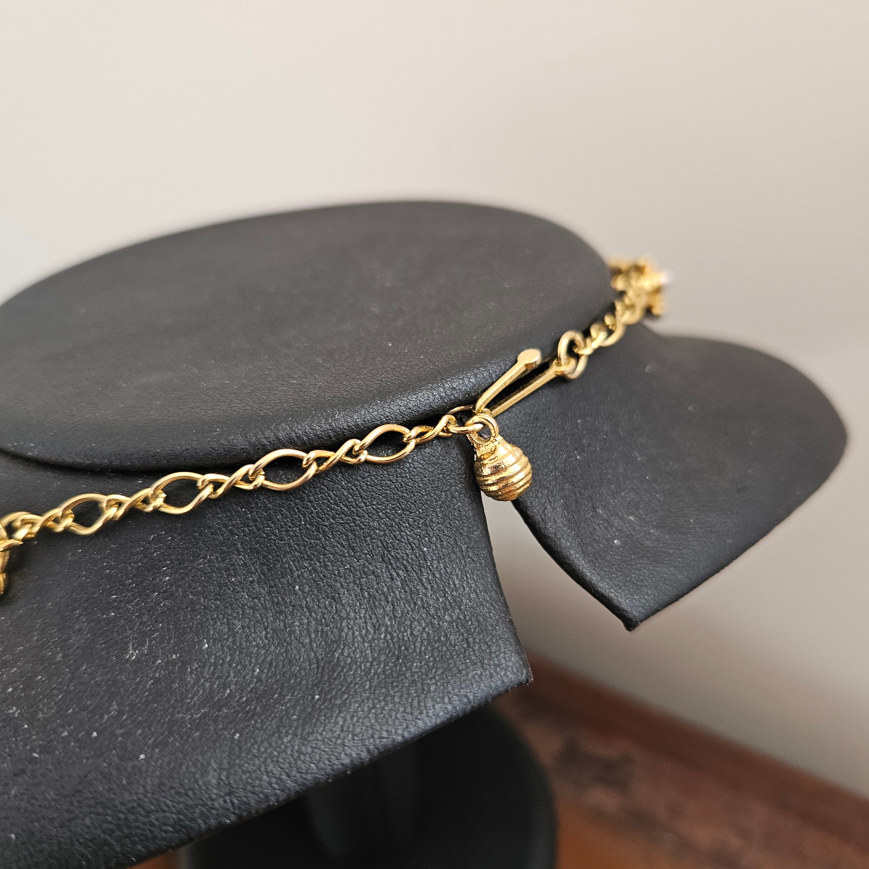 Vintage Gold Toned Floral Choker Necklace With Pearls & Diamante