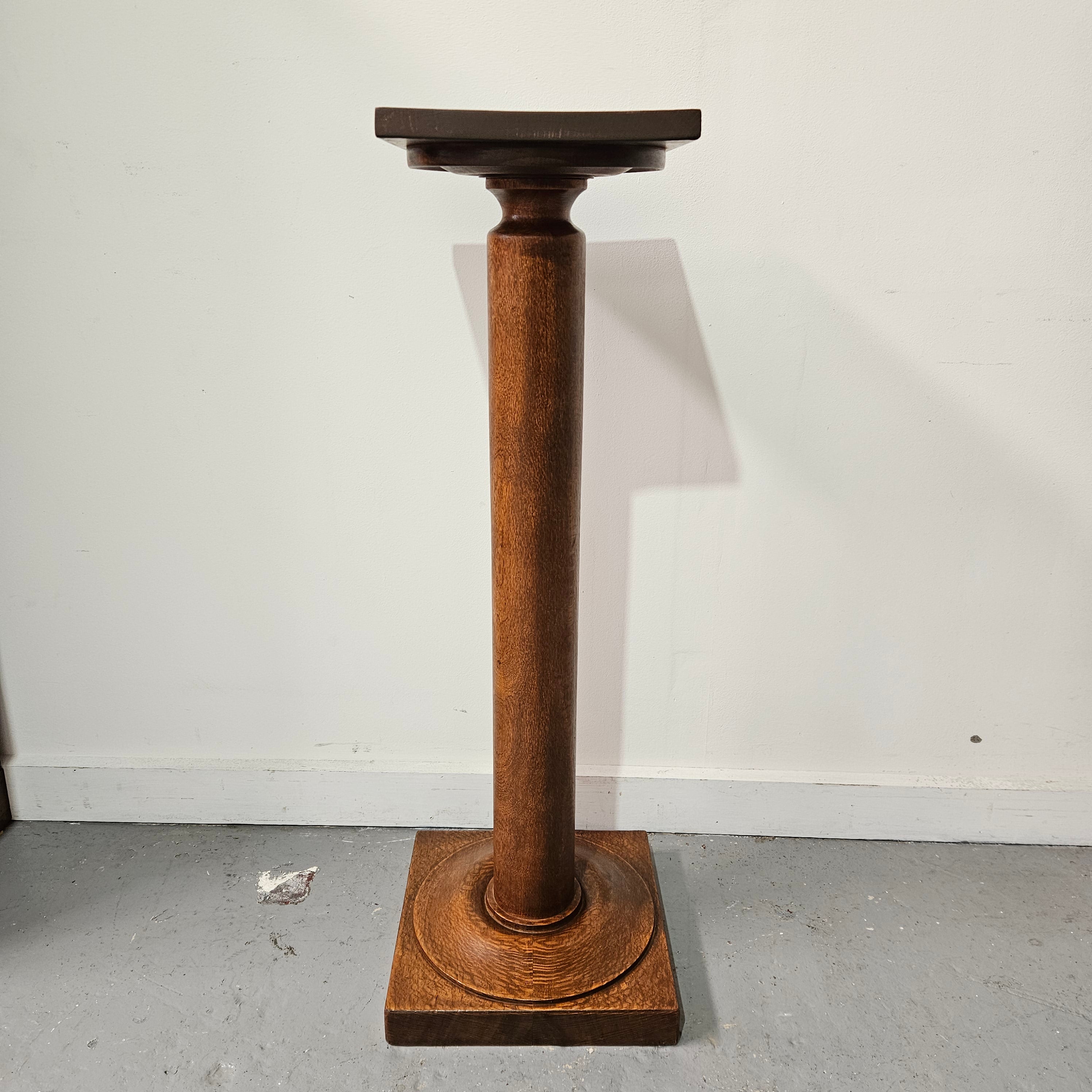 Edwardian Oak Pedestal – Moonee Ponds Antiques