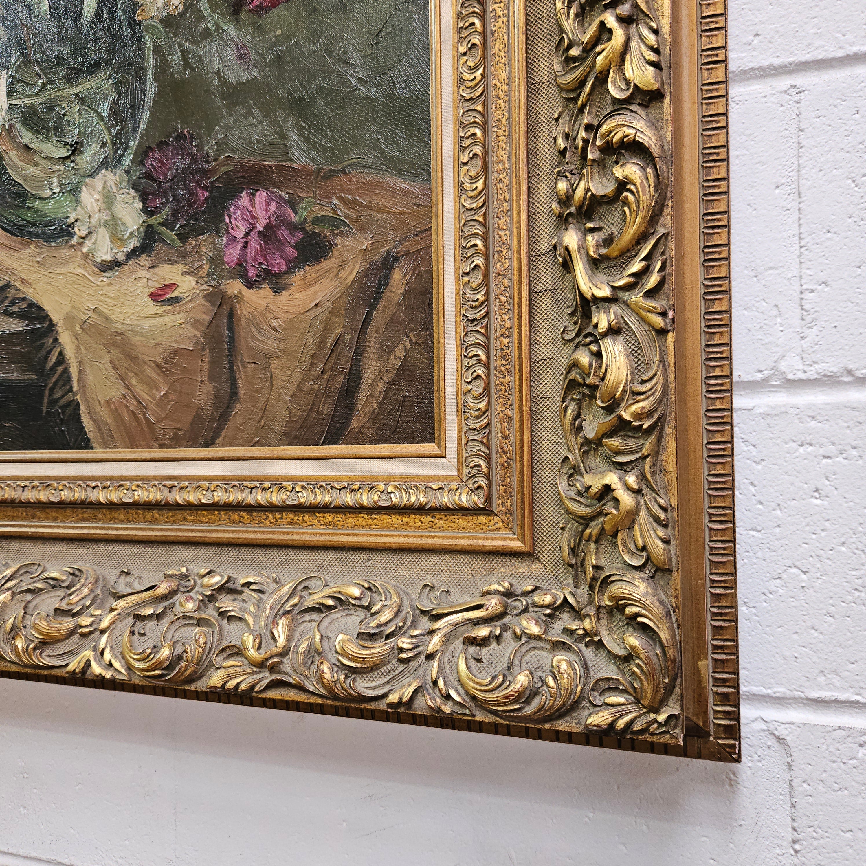 Signed Floral Oil On Canvas In Superb Gilt Frame | Antique & Vintage | Moonee Ponds Antiques | Australia Wide Delivery