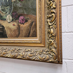 Signed Floral Oil On Canvas In Superb Gilt Frame | Antique & Vintage | Moonee Ponds Antiques | Australia Wide Delivery