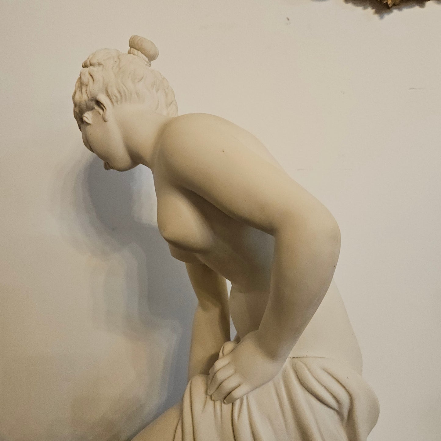 Vintage French Composite Marble 'Bathing Venus' Statue