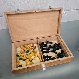 Vintage French Boxed Wooden Chess Set