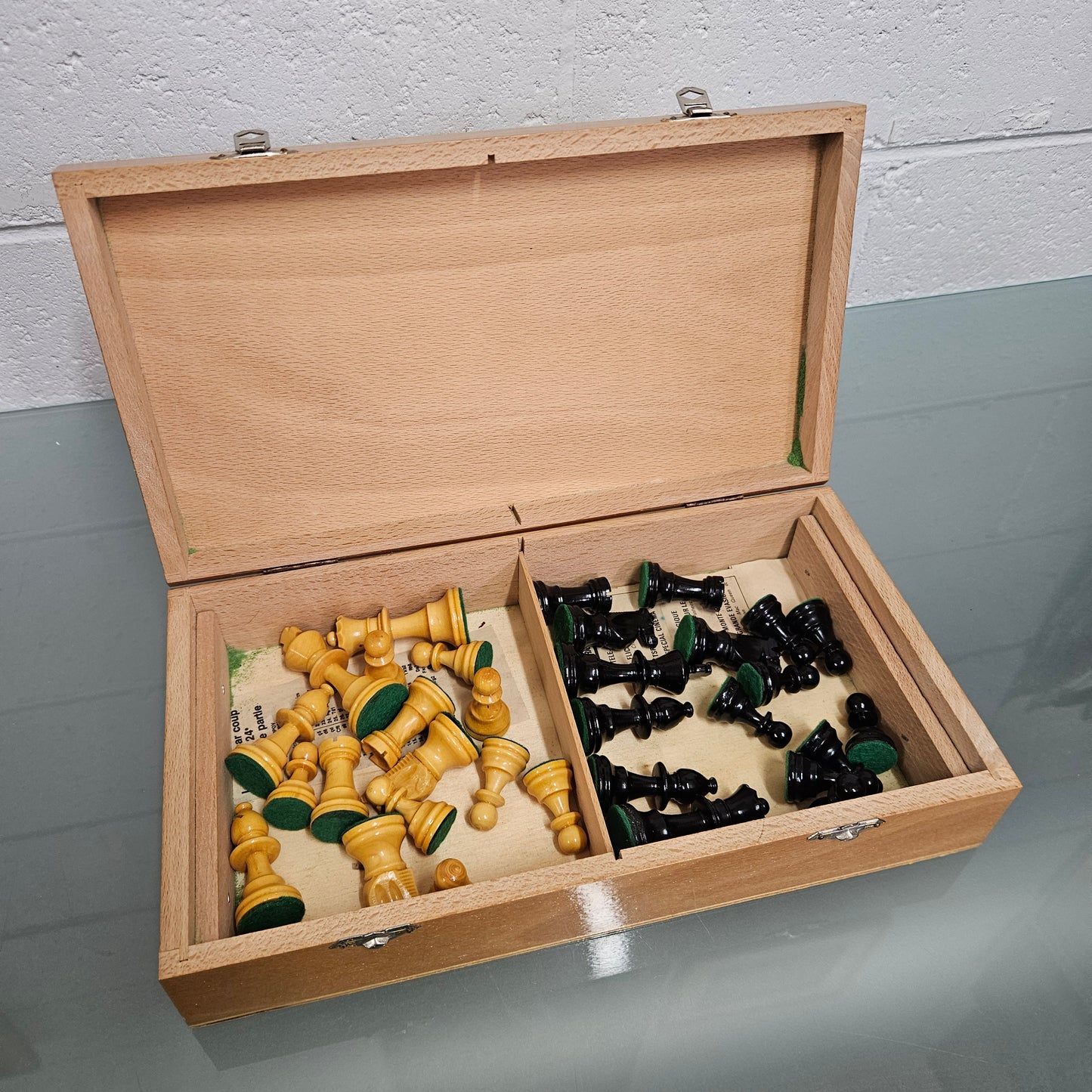 Vintage French Boxed Wooden Chess Set