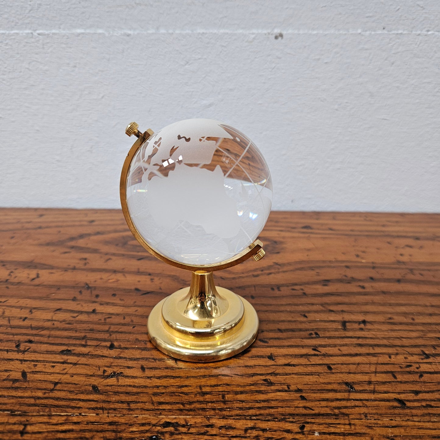 Vintage Crystal Globe of the World