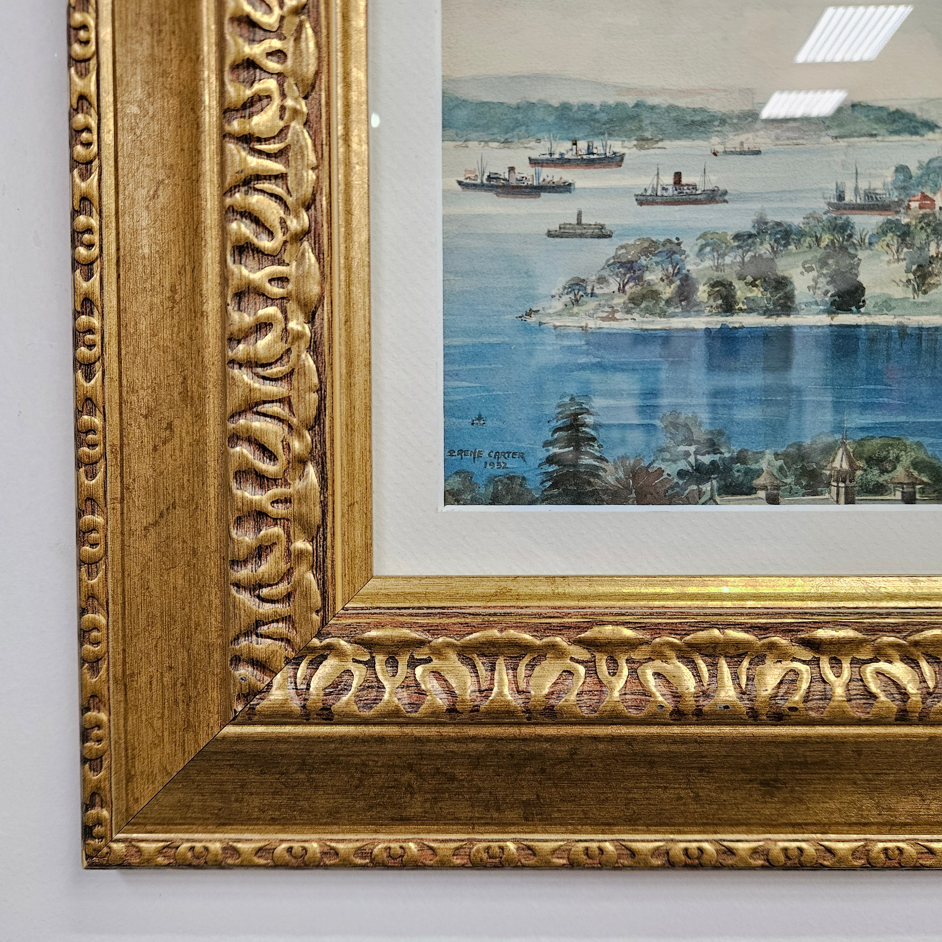 Signed Watercolour of Sydney Harbour 1932