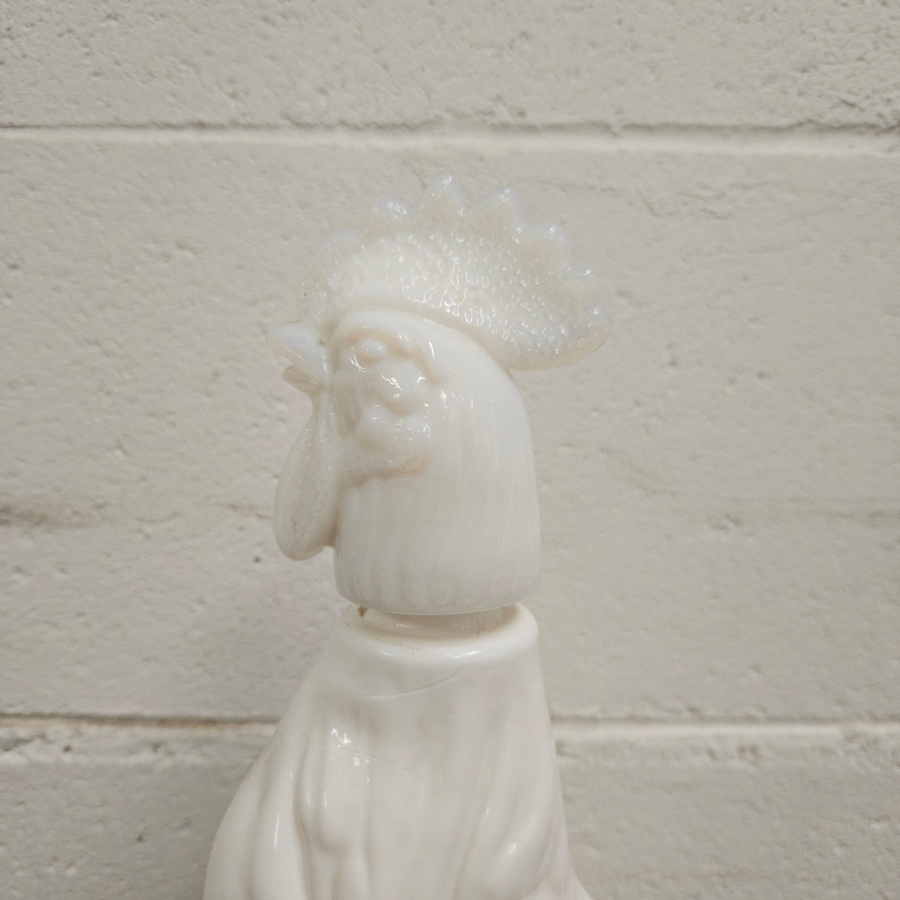 Italian Milk Glass 'Rooster' Decanter | Antique & Vintage | Moonee Ponds Antiques | Australia Wide Delivery
