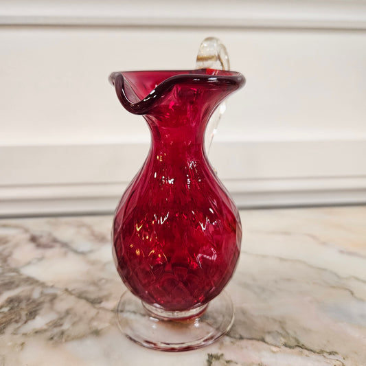 Vintage Venetian Ruby Glass Jug/Vase