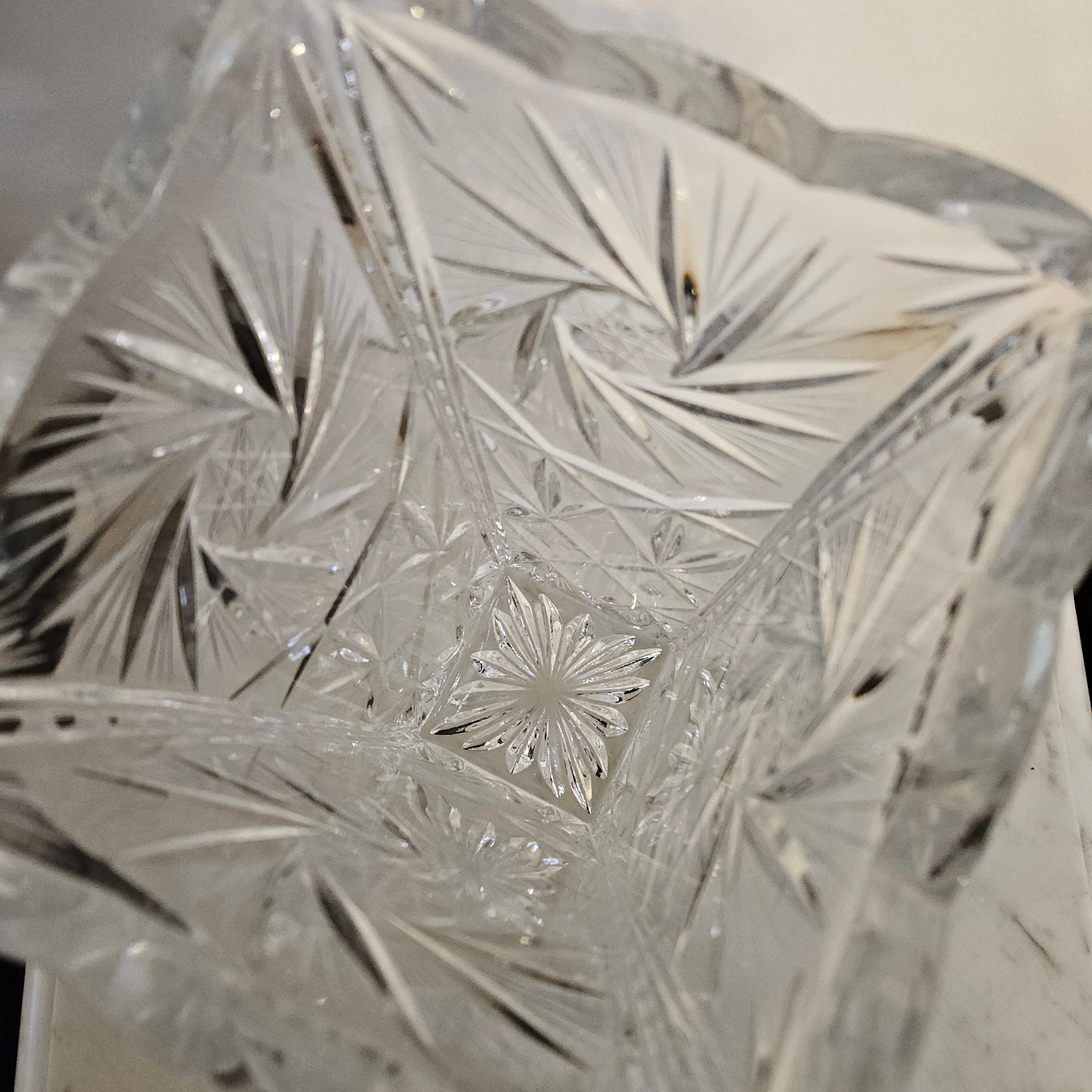 Large Hand Cut Crystal Vase | Antique & Vintage | Moonee Ponds Antiques | Australia Wide Delivery