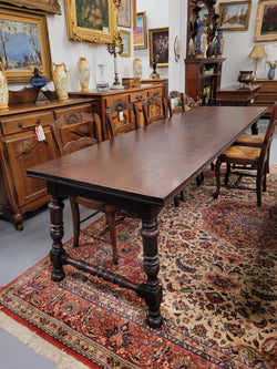 Sourced From France Silky Oak Spanish Style Refectory Dining Table | Antique & Vintage | Moonee Ponds Antiques | Australia Wide Delivery