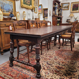 Silky Oak Spanish Style Refectory Dining Table