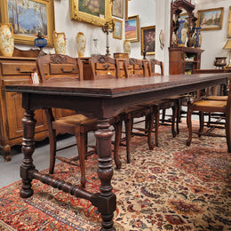 Silky Oak Spanish Style Refectory Dining Table