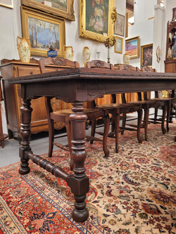 Australian Silky Oak Spanish Style Refectory Dining Table | Antique & Vintage | Moonee Ponds Antiques | Australia Wide Delivery