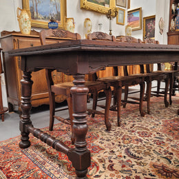 Sourced From France Silky Oak Spanish Style Refectory Dining Table