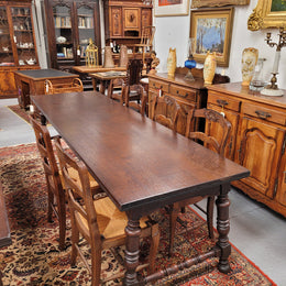 Silky Oak Spanish Style Refectory Dining Table