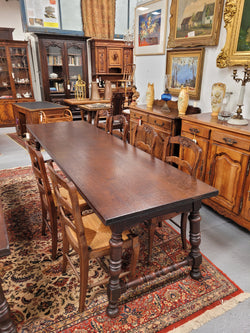 Sourced From France Silky Oak Spanish Style Refectory Dining Table | Antique & Vintage | Moonee Ponds Antiques | Australia Wide Delivery