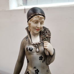 “Friends” Lady With Greyhounds Statue by Demétre Haralamb Chiparus