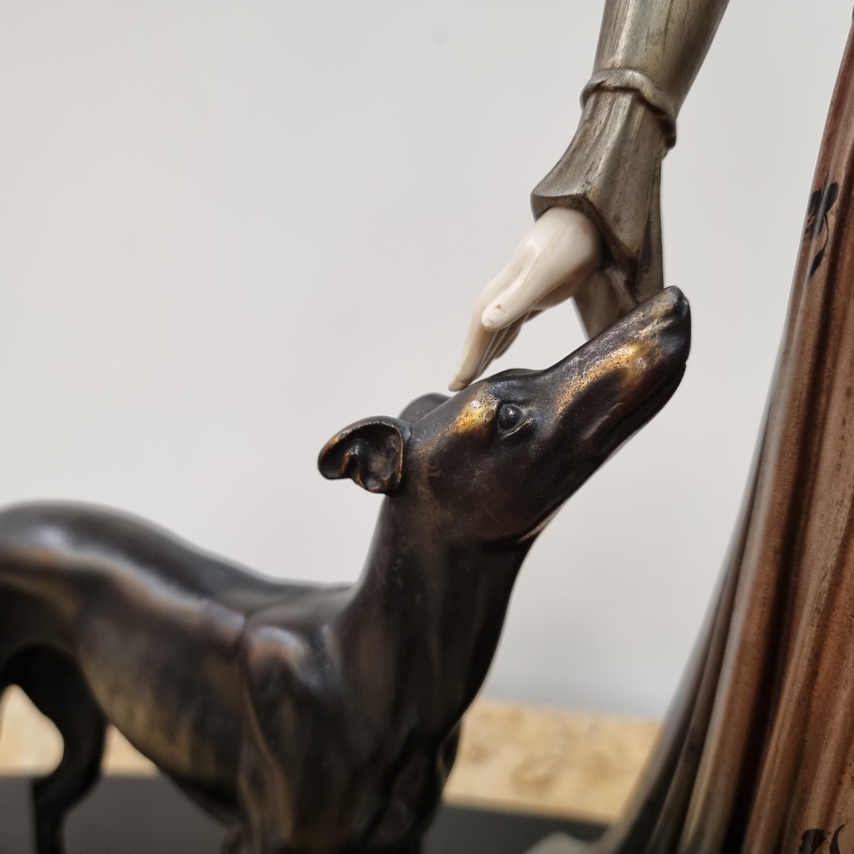 “Friends” Lady With Greyhounds Statue by Demétre Haralamb Chiparus | Antique & Vintage | Moonee Ponds Antiques | Australia Wide Delivery