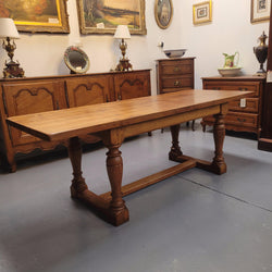 Solid Figured Oak Farmhouse Table | Antique & Vintage | Moonee Ponds Antiques | Australia Wide Delivery