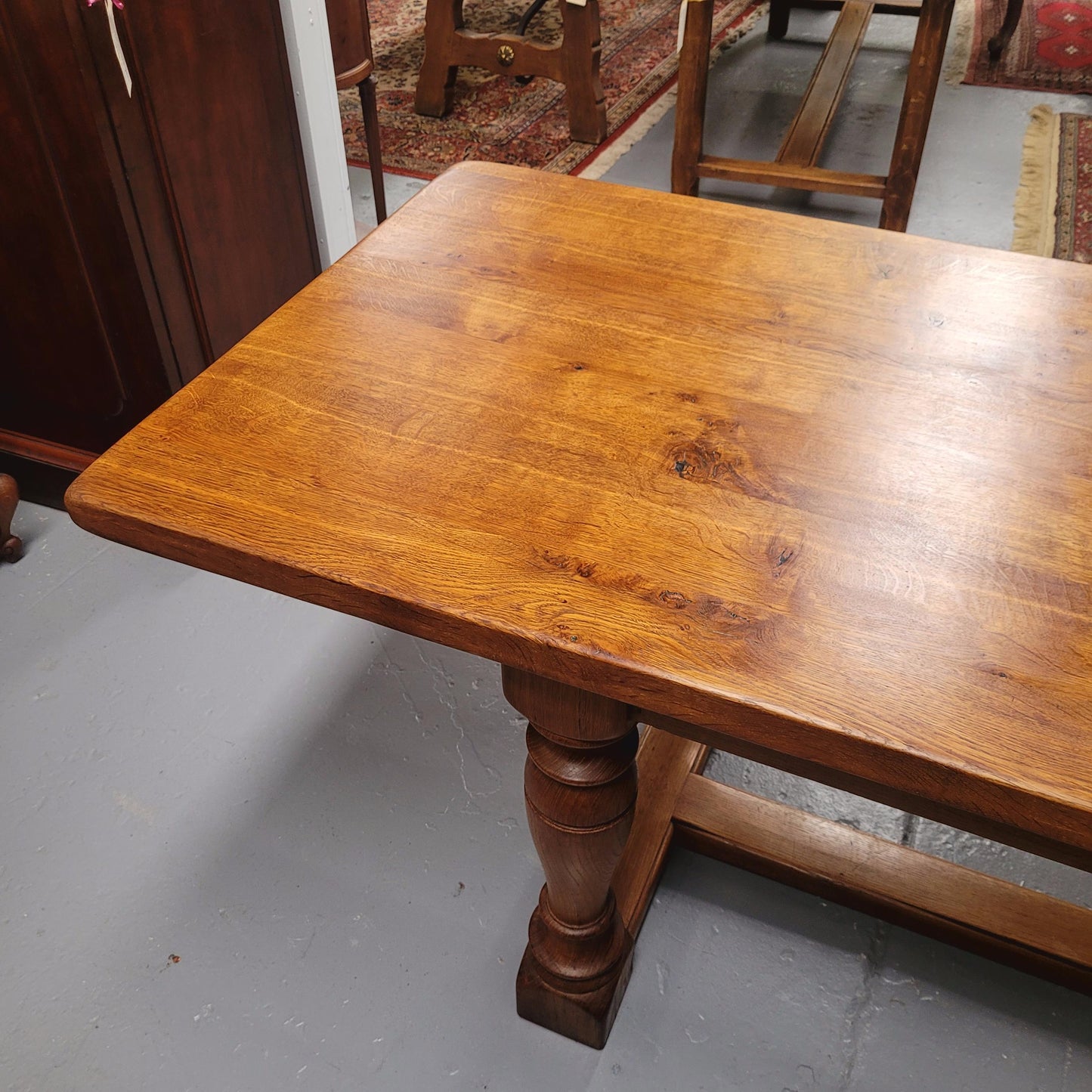 Solid Figured Oak Farmhouse Table