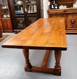 Solid Figured Oak Farmhouse Table | Antique & Vintage | Moonee Ponds Antiques | Australia Wide Delivery