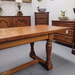 Solid Figured Oak Farmhouse Table | Antique & Vintage | Moonee Ponds Antiques | Australia Wide Delivery