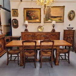 Solid Figured Oak Farmhouse Table | Antique & Vintage | Moonee Ponds Antiques | Australia Wide Delivery