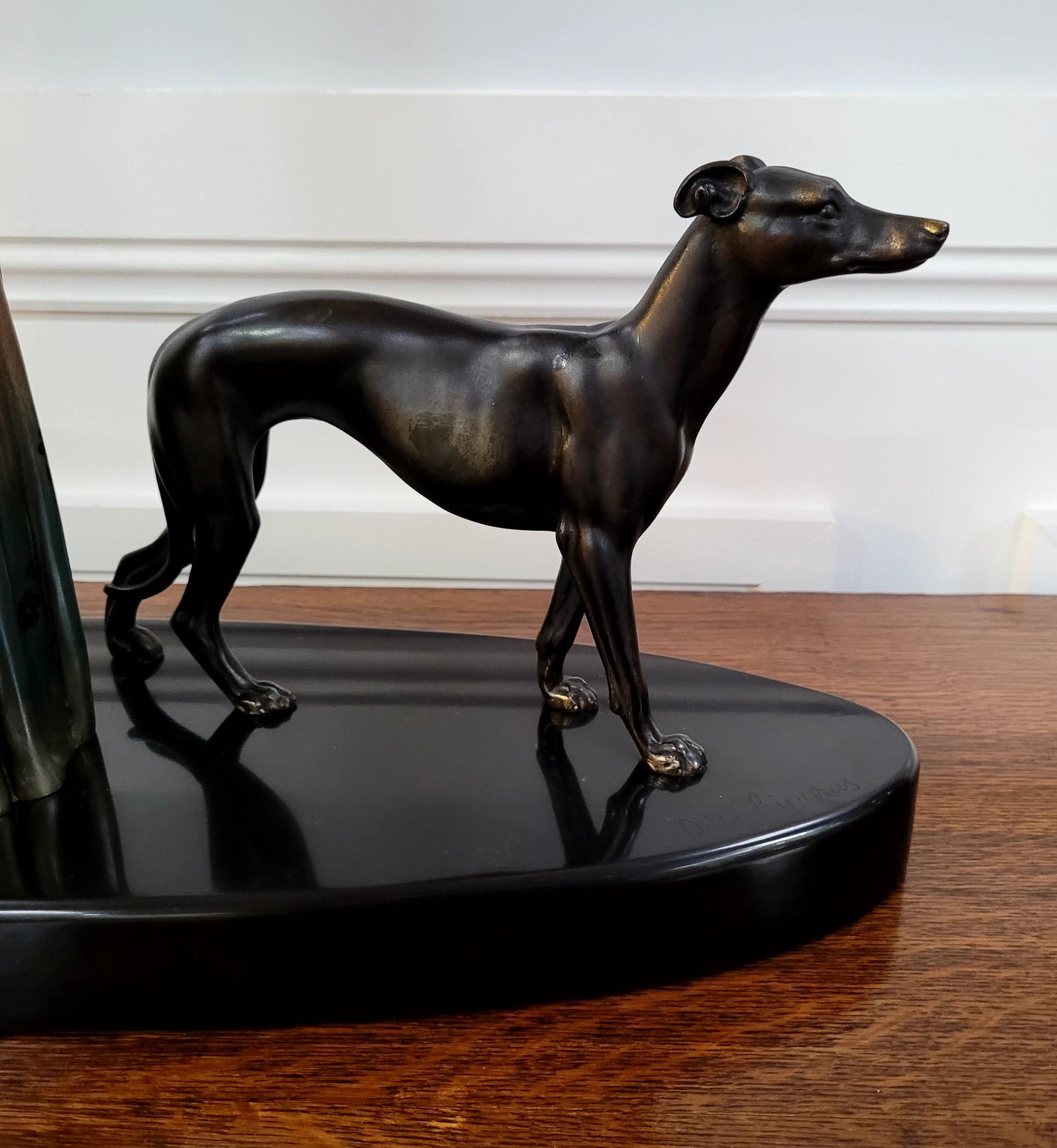 “Friends” Lady With Greyhounds Statue by Demétre Haralamb Chiparus