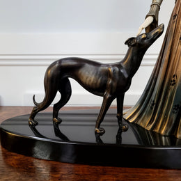 “Friends” Lady With Greyhounds Statue by Demétre Haralamb Chiparus