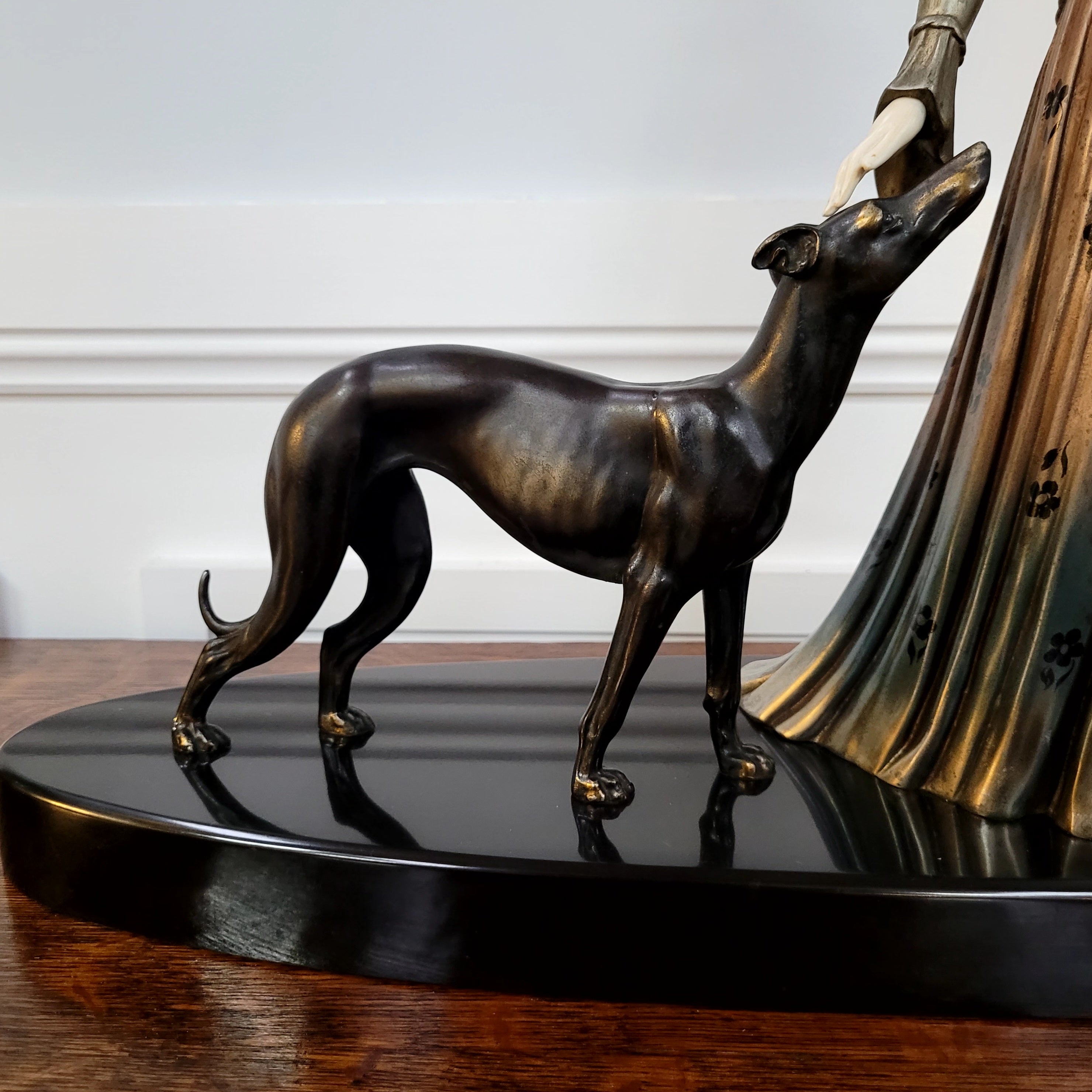 “Friends” Lady With Greyhounds Statue by Demétre Haralamb Chiparus | Antique & Vintage | Moonee Ponds Antiques | Australia Wide Delivery